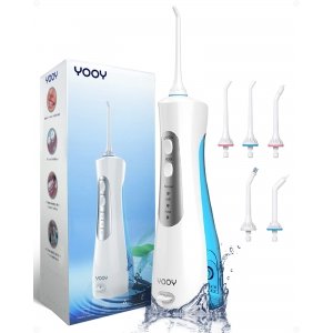 promo YOOY Jet Dentaire Hydropulsuer,Irrigateur Oral Professionnel IPX7 Étanche,5 Buses 3 Modes Detartreur Dentaire,Rechargeable de Voyage Jet dentaire portable,Hydropulseur dentaire sans fil Water Flosser