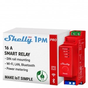 promo Shelly Pro 1PM - Relais interrupteur connecté 16A sur rail DIN, Éclairage sans fil, Compteur de consommation intégré, LAN, Wi-Fi & Bluetooth, Alexa & Google Home, App iOS Android