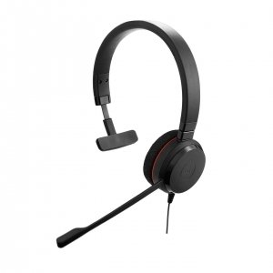 promo Jabra Evolve 20 MS Casque Mono - Casque certifié par Microsoft pour téléphone logiciel VoIP avec suppression passive du bruit - Câble USB avec contrôle des appels - Noir