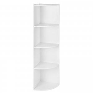 promo VASAGLE Étagère d'angle à 4 Niveaux, Étagères de Rangement Autoportantes, Bibliothèque en Bois, pour Cuisine, Chambre, Salon, Bureau, Blanche LBC42WT