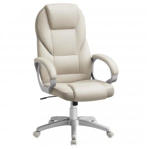 promo SONGMICS Chaise Ergonomique, Fauteuil Gamer, Siège Gaming Pivotant, Hauteur Réglable, pour Bureau, Télétravail, avec roulettes, Blanc Crème OBG022W01, Polyuréthane, Noir d'encre, 7370(112-122) cm