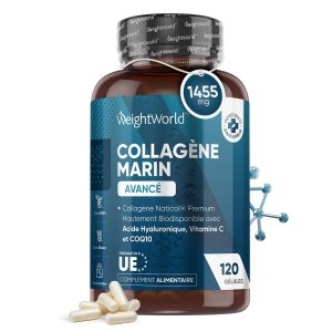 promo Collagène Marin Acide Hyaluronique 1200 mg,120 Collagene Marin Gélules, Vitamine C, Zinc, Coenzyme Q10, Pour Peau, Os, Immunité, Cheveux, Peptides Collagène Hydrolysé Type 1 NatiCol, Fabriqué en UE