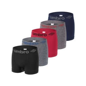 promo Umbro Caleçon Homme sans Couture, Boxer Homme, Maintien Anti-Glisse, Infroissable et Anti-Transpirant (Lot de 5), Gris, Noir, Bleu, Rouge, Taille L/XL