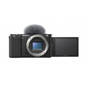 promo Sony Alpha ZV-E10 | Caméra Vlog à objectif interchangeable sans miroir APS-C (écran pivotant pour le vlogging, vidéo 4K, mise au point automatique des yeux en temps réel) Noir