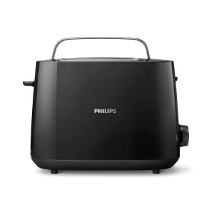 promo Philips Daily Collection Grille-pain – 2 tranches, 8 réglages Access. réchauffe-viennoiseries intégré, Design compact, Arrêt automatique, Fente Large, Noir (HD2581/90)