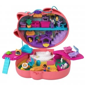 promo Polly Pocket Coffret Shani Sac Chat Câlin sur Le thème vétérinaire avec 2 Mini-Figurines et 18 Accessoires, Jouet Enfant, Dès 4 Ans, HGT16