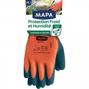 promo MAPA - Protection Froid et Humidité - Gants de Jardinage Imperméables - Intérieur Chaud et Confortable - Double Enduction mousse de Latex - 1 paire - Taille M