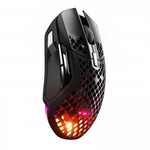 promo SteelSeries Aerox 5 Wireless - Souris gaming perforée RGB - Design ultra-léger et étanche - 9 boutons - Bluetooth/2.4 GHz - Capteur optique TrueMove Air 18K DPI