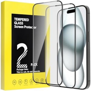 promo Rikazon Verre Trempé pour iPhone 15 6,1 Pouces, 2 Pièces Film Protection Anti Rayures Vitre Dureté 9H Ultra Résistant Protege Écran Sans Bulles d'air 0,33mm HD Clear Transparent