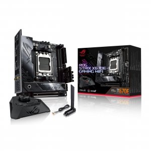 promo ASUS ROG STRIX X670E-I GAMING WIFI – Carte mère gaming AMD Ryzen AM5 ITX (PCIe 5.0, DDR5, 10+2 phases d'alimentation, 2 x M.2, ROG Strix Hive, Bouton PBO en mode EZ, Wi-Fi 6E, 2 x USB4 Type-C)