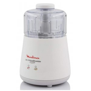 promo Moulinex Hachoir électrique, 1000 W, Hache, Mixe, Viande, Légumes, Herbes, Ails, Oignons, Fruits secs, Fabriqué en France, La Moulinette, Blanc DPA141