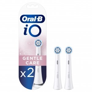 promo Oral-B iO Gentle Care Brossettes de Recharge pour Brosse à Dents Électrique Jusqu’à 100 % d’élimination de la plaque dentaire, Pack de 2