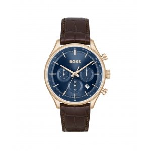 promo BOSS Montre Chronographe à Quartz pour Homme avec Bracelet en Cuir Marron - 1514050