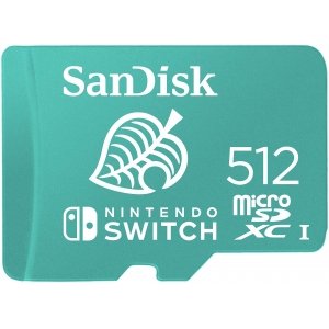 promo SanDisk 512 Go, microSDXC, USH-I Carte, pour les consoles Nintendo Switch, jusqu'à 100 Mo/s Produit sous licence Nintendo, UHS-I, Class 10, U3