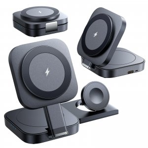 promo LISEN Chargeur Induction 3 en 1 for iPhone chargeurs à Induction pour téléphones Portables Compatible avec Apple Watch iPhone airpods Series