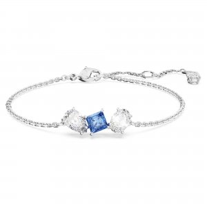 promo Swarovski Bracelet Mesmera orné de cristaux blancs et bleu, en métal rhodié