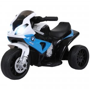 promo HOMCOM Moto électrique Enfants, 3 Roues, 6V et 2,5 Km/h, Voiture électrique Enfants avec Effets Lumineux et sonores, Moto Enfant, Charge Max. 20 kg, BMW S1000 RR, Bleu