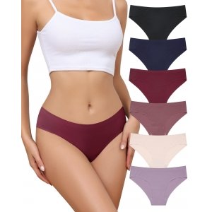 promo Levao Lot de 6 Culotte sans Couture Femme Slip Invisible sous- Vêtements Sexy Hipster Doux et Extensible Bikini Culottes Lingerie S-XL