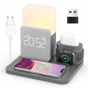 promo Chargeur à Induction Station, COLSUR 3 en 1 Chargeur sans Fil 15W Universel Qi Portable Rapide Charger pour iPhone 16/15 /14/13/12/11 Pro Max/X/8/Samsung/Huawei, SE 9/8/7/6/5/4/3/2 et AirPods