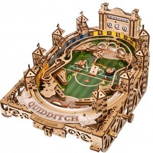 promo UGEARS Harry Potter Quidditch Flipper en Bois - Maquette en Bois à Construire - Puzzle 3D Bois - Jeu de Flipper Bois mécanique - Expérience de Flipper dans la Conception de Puzzles 3D