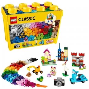 promo LEGO 10698 Classic La Boîte de Briques Créatives Deluxe, Jouet Créatif et Rangement, Fenêtres et Roues, Plaques de Route, Cadeau Enfants 4 Ans et Plus