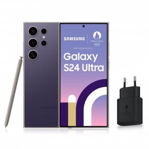 promo SAMSUNG GALAXY S24 Ultra, Smartphone Android 5G, 512 Go, Chargeur secteur rapide 25W inclus [Exclusivité Amazon], Smartphone déverrouillé, Violet, Version FR