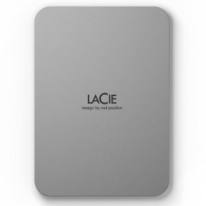 promo LaCie Mobile Drive Moon, 2 To, disque dur externe portable, Silver, USB-C 3.2, pour PC et Mac, en matériaux recyclés, avec abonnement àToutes les applications Adobe et Services Rescue (STLP2000400)