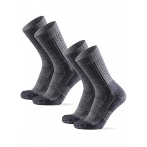 promo DANISH ENDURANCE Chaussettes de Randonnée en Laine Mérinos Premium, Anti-Ampoules, Homme Femme, 2 Paires, Gris Clair, 43-47