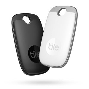 promo Tile Pro (2022) Lot de 2 localisateurs d’article Bluetooth, Portée de 120 m, fonctionne avec Alexa et Google Smart Home. Compatible avec iOS et Android, Noir/Blanc