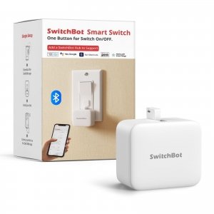 promo SwitchBot Interrupteur Intelligent Bluetooth - Petit Robot d'Interrupteur avec APP Contrôle et Minuteur Programmable, Ajouter SwitchBot Hub pour le Rendre Compatible avec Alexa et Google Home (Blanc)