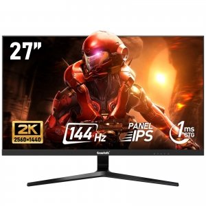 promo Gawfolk Écran PC IPS 27 Pouces, 2K WQHD (2560×1440P), 144Hz Moniteur Gaming, 1ms Bezel-Less, 99% sRGB, 178° Grand Angle, HDMI, DisplayPort, Compatible avec Les Fixations murales VESA100*100MM - Noir