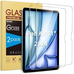 promo SPARIN Verre Trempé pour iPad Air 11 Pouces 2024 M2,Film de Protecteur pour iPad Air 6ème génération 2 Pièces,HD Clair,Anti Rayures