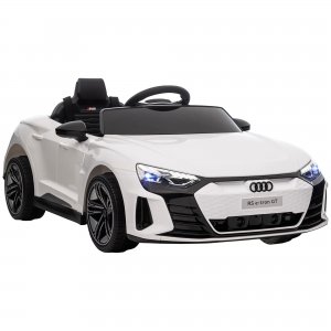 promo HOMCOM Voiture véhicule électrique Enfant 12 V - télécommande parentale fournie - V. Max. 5 Km/h - Effets sonores, Lumineux - Audi RS E-tron GT Blanc