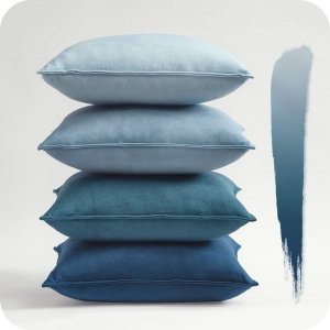 promo Topfinel Housse Coussin 60x60 Bleu pour Decoration Salon Maison Chambre Chaise Lit Gros Coussin de canapé décoratif Fauteuil Relax Bureau Enfant Déco Scandinave Aesthetic en Velours Couleur Dégradé