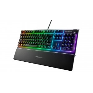 promo SteelSeries Apex 3 - Clavier de Gaming - Illumination RVB sur 10 Zones - Repose-Mains Magnétique Premium - Agencement Français AZERTY