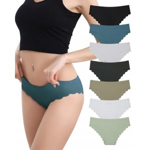 promo Levao Lot de 7 Culotte sans Couture Femme Invisible Slip sous-Vêtements Sexy Extensible Confortables Hipster Bikini Culottes Multiple S-XL