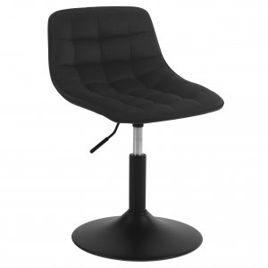 promo WOLTU 1 X Tabouret de Maquillage Tabouret Coiffeuse Réglable Chaise de Salle à Manger Chaise Travail Chaise Pivotante Velours pour Bureau Domicile Magasin, Hauteur Réglable de 38-49.5cm, Noir