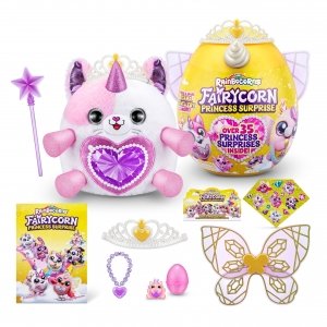 promo Rainbocorns Fairycorn Princess Série 6 Kitty - Peluche à Collectionner - Surprises Magiques de Princesse féerique, Peluche câline, Autocollants, (Kitty)