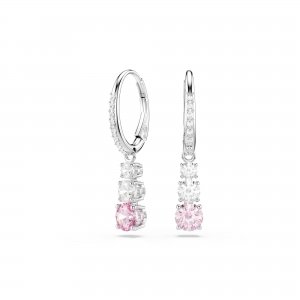 promo Swarovski Pendants d'oreilles Attract Trilogy, Taille ronde, Rose, Métal rhodié