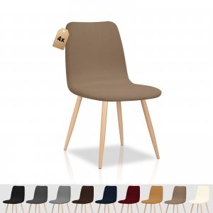 promo FIGOOO Housse de Chaise Scandinaves Lot de 4 Housse de Chaise Extensible Salle à Manger Universel Amovible Durable Couverture de Chaise sans Accoudoir pour Cuisine Restaurant Déco,Couleur Auburn