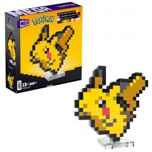 promo MEGA Pokémon Coffret Construction Pikachu, Figurine Articulée, Style Rétro Pixélisé, 15 Cm, Décoration Murale Ou Table, 400 Pièces, À Collectionner, Jouet Enfant, A Partir De 7 Ans, HTH74