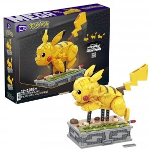 promo MEGA Pokémon Figurine Action Pikachu 30 cm, Jeu De Briques De Construction pour Enfants Et Adultes, Modèle Pokémon À Collectionner avec 1095 Pièces, Jouet pour Enfant de 8 Ans et Plus, HGC23