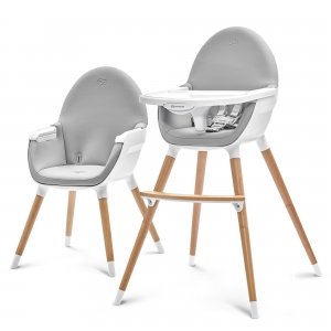 promo Kinderkraft FINI Chaise Haute Bébé, 2 en 1, Fauteuil Enfant, Chaise Enfant, Puericulture Bébé, Évolutive, Réglable, Avec Plateau, Solide, Design Universel, Facilement lavable, 20kg, Gris