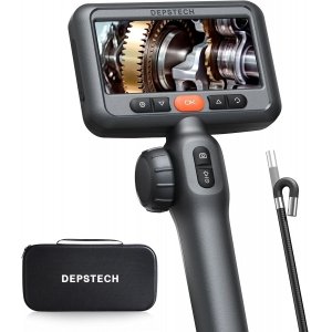 promo DEPSTECH Endoscope articulé bidirectionnel 210°, caméra endoscopique Industrielle avec lumières, sonde Fine de 0,24 po, caméra d'inspection vidéo pour mécaniciens Automobiles - 5 Pieds