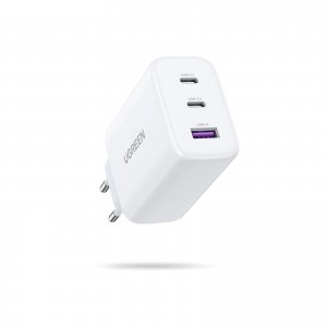 promo UGREEN 65W Chargeur USB C Rapide 3 Ports Compatible avec iPhone 16 Plus Pro Max 15 14 13 12 11 MacBook Pro Air M3 M2 M1 Galaxy S24 Ultra Plus S23 A15 Pixel 9 8 7 iPad Pro Air Dell XPS 13 (Blanc)