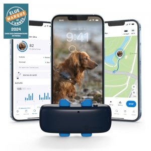 promo Tractive – Collier GPS pour chien - Élue Marque de l'Année - Localisation globale en direct - Alertes anti-fugue - Moniteur d'activité avec alertes de santé