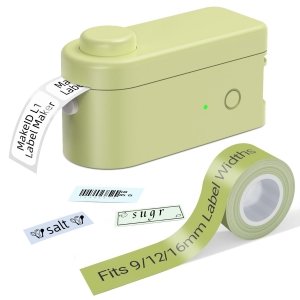 promo Makeid Étiqueteuse Bluetooth L1, Imprimante Etiquette Autocollante, Mini Imprimante Portable Thermique Compatible avec iOS Android pour l'Étiquetage de la Maison, du Bureau, Vert