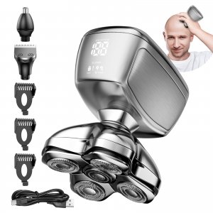 promo Kensen Rasoir Tete Chauve Homme 5D Rasoir Electriques Hommes Tondeuse Cheveux Homme Étanche Tondeuse Crane Chauve Sec & Humide Rasoir Crane Homme Chauve avec Tondeuse Nez & Écran LED & Peigne Limite