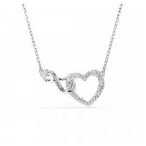 promo Swarovski Pendentif Infinity, Cœur et infini, Blanc, Métal rhodié