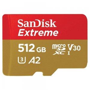 promo SanDisk Extreme 512 Go microSDXC, Carte micro sd + adaptateur SD, UHS-I V30, jusqu'à 190 Mo/s, pour votre smartphone, caméra d'action ou droner, RescuePro Deluxe, A2, Class 10, U3